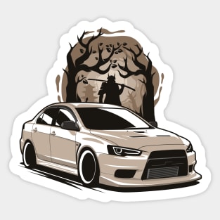 Brown Lancer EVO X Sticker